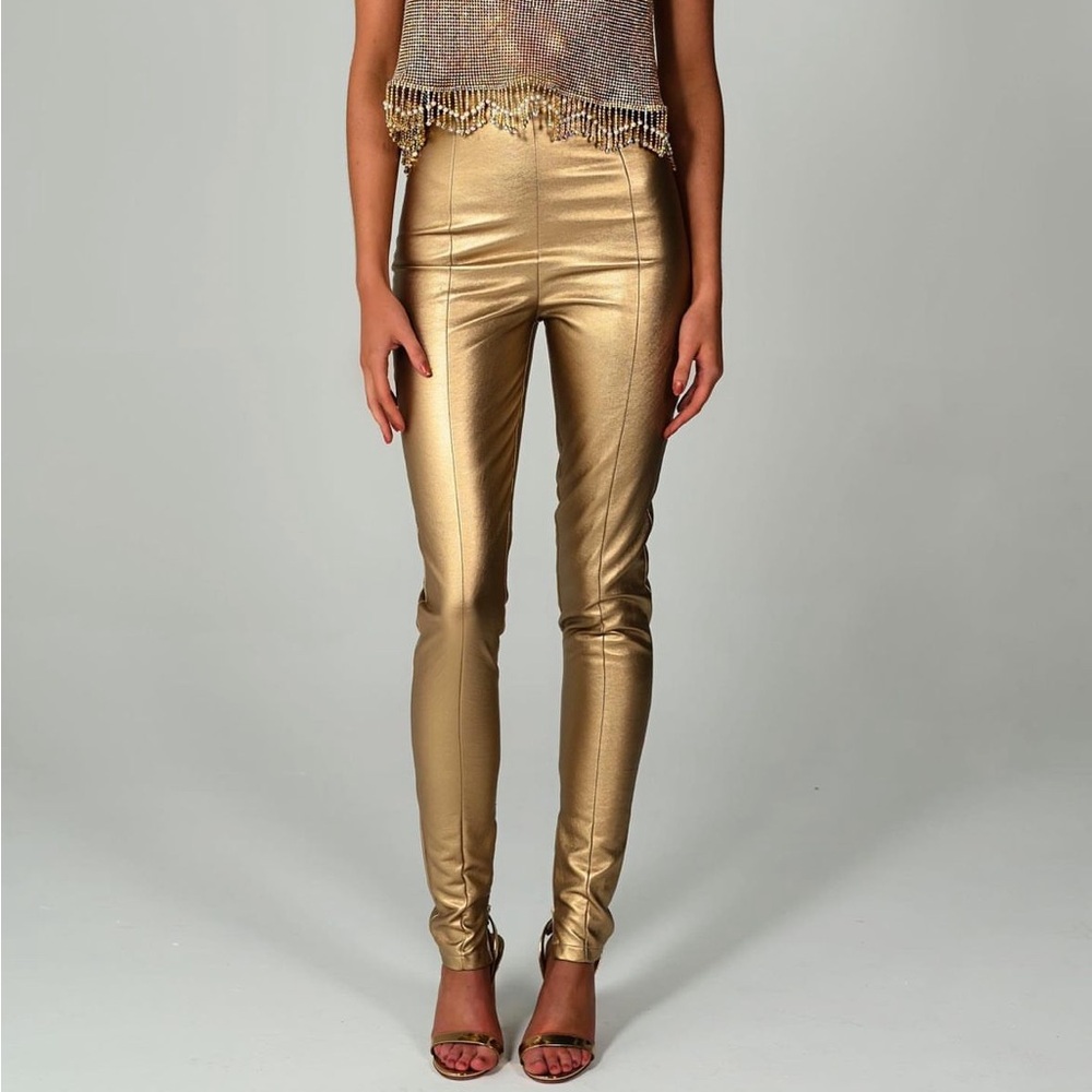 The Dolls House Fashion Gold Leather Pants